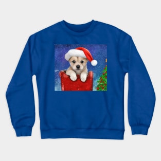 Cute Christmas Pomeranian Puppy Crewneck Sweatshirt